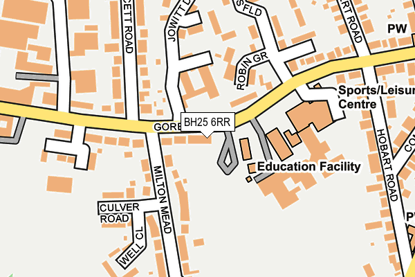 BH25 6RR map - OS OpenMap – Local (Ordnance Survey)