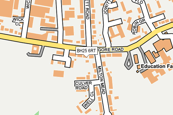 BH25 6RT map - OS OpenMap – Local (Ordnance Survey)