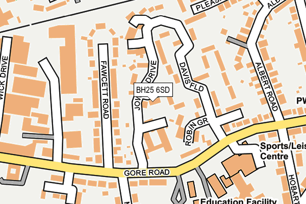 BH25 6SD map - OS OpenMap – Local (Ordnance Survey)