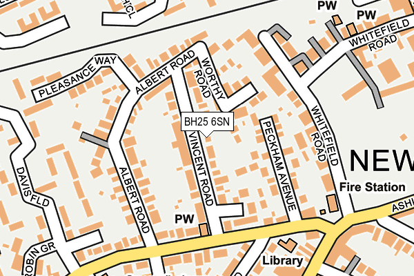 BH25 6SN map - OS OpenMap – Local (Ordnance Survey)