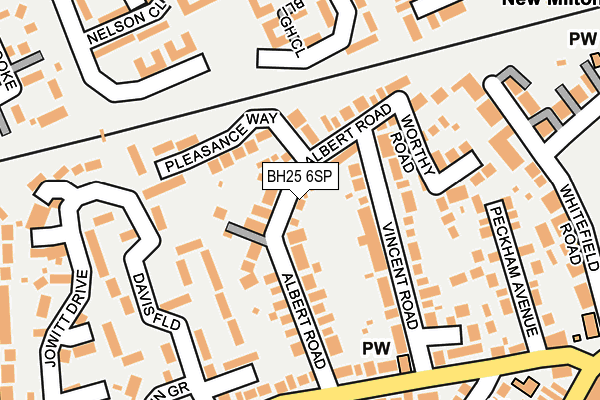 BH25 6SP map - OS OpenMap – Local (Ordnance Survey)