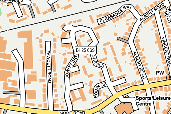 BH25 6SS map - OS OpenMap – Local (Ordnance Survey)