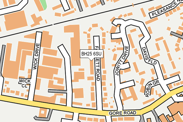 BH25 6SU map - OS OpenMap – Local (Ordnance Survey)