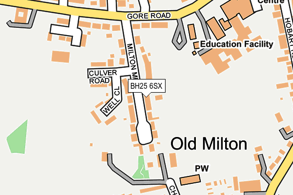 BH25 6SX map - OS OpenMap – Local (Ordnance Survey)