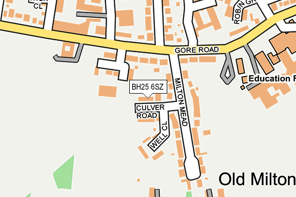 BH25 6SZ map - OS OpenMap – Local (Ordnance Survey)