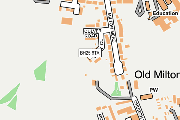 BH25 6TA map - OS OpenMap – Local (Ordnance Survey)