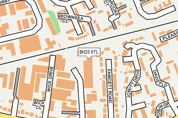 BH25 6TL map - OS OpenMap – Local (Ordnance Survey)