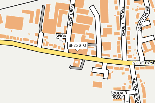 BH25 6TQ map - OS OpenMap – Local (Ordnance Survey)