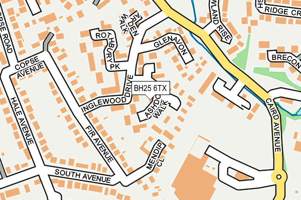 BH25 6TX map - OS OpenMap – Local (Ordnance Survey)