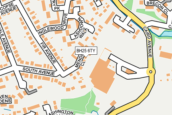 BH25 6TY map - OS OpenMap – Local (Ordnance Survey)