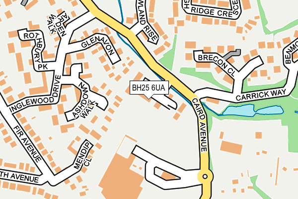 BH25 6UA map - OS OpenMap – Local (Ordnance Survey)