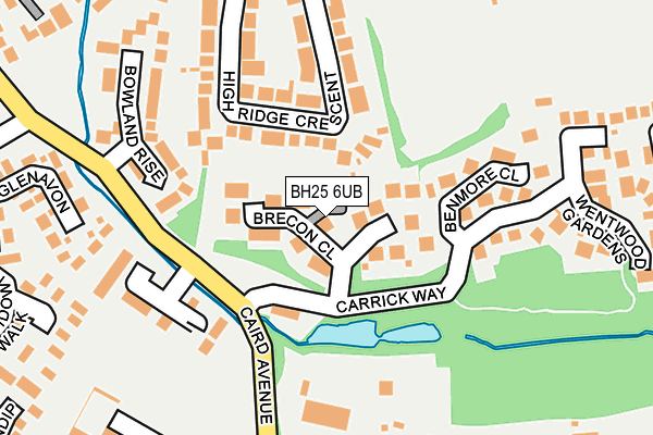 BH25 6UB map - OS OpenMap – Local (Ordnance Survey)