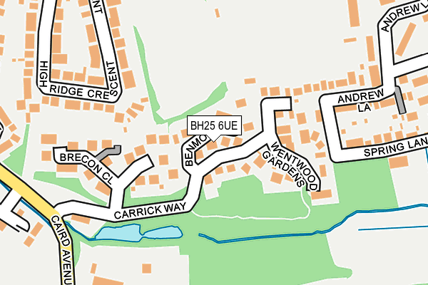 BH25 6UE map - OS OpenMap – Local (Ordnance Survey)