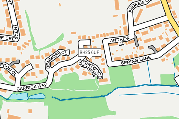 BH25 6UF map - OS OpenMap – Local (Ordnance Survey)