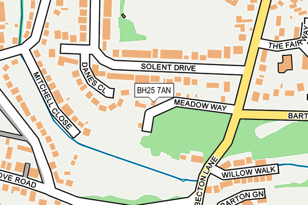 BH25 7AN map - OS OpenMap – Local (Ordnance Survey)