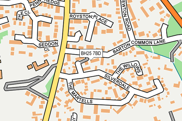 BH25 7BD map - OS OpenMap – Local (Ordnance Survey)
