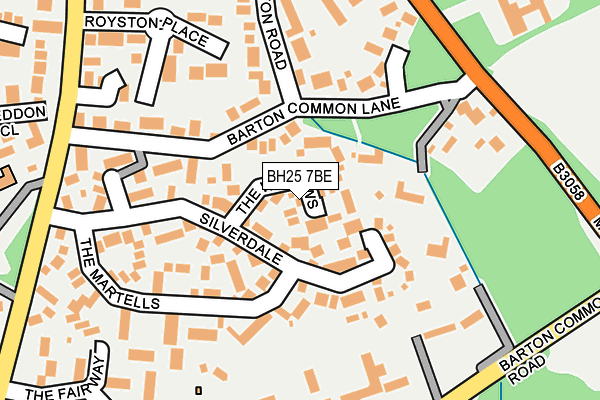 BH25 7BE map - OS OpenMap – Local (Ordnance Survey)