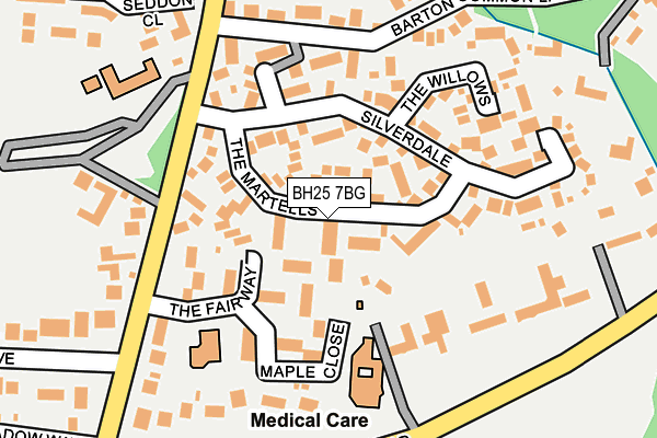 BH25 7BG map - OS OpenMap – Local (Ordnance Survey)