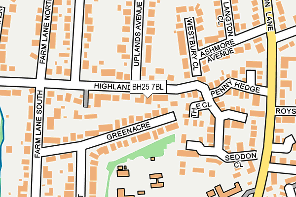 BH25 7BL map - OS OpenMap – Local (Ordnance Survey)