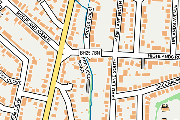 BH25 7BN map - OS OpenMap – Local (Ordnance Survey)