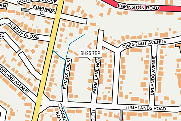 BH25 7BP map - OS OpenMap – Local (Ordnance Survey)