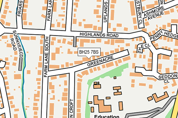 BH25 7BS map - OS OpenMap – Local (Ordnance Survey)