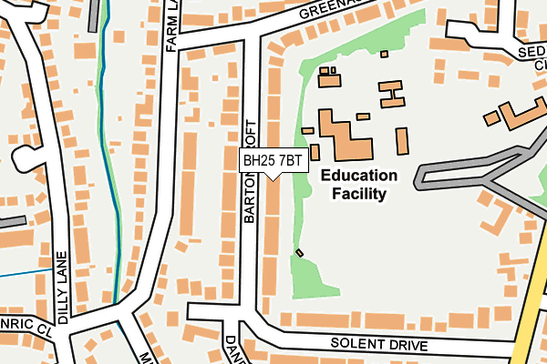 BH25 7BT map - OS OpenMap – Local (Ordnance Survey)