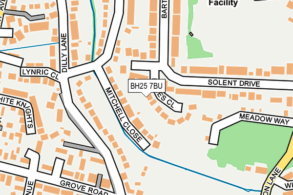 BH25 7BU map - OS OpenMap – Local (Ordnance Survey)