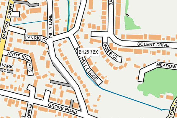 BH25 7BX map - OS OpenMap – Local (Ordnance Survey)