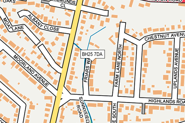 BH25 7DA map - OS OpenMap – Local (Ordnance Survey)