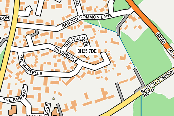 BH25 7DE map - OS OpenMap – Local (Ordnance Survey)