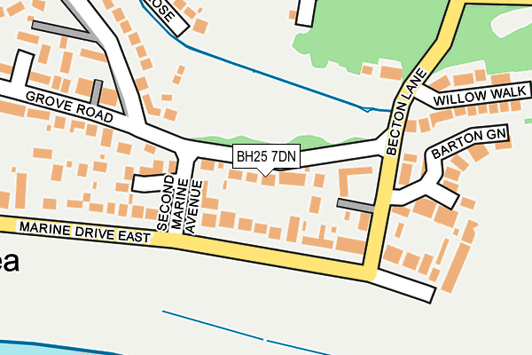BH25 7DN map - OS OpenMap – Local (Ordnance Survey)