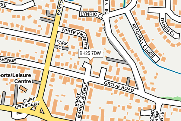 BH25 7DW map - OS OpenMap – Local (Ordnance Survey)