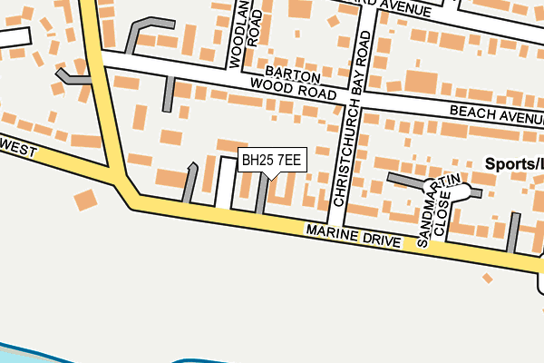 BH25 7EE map - OS OpenMap – Local (Ordnance Survey)