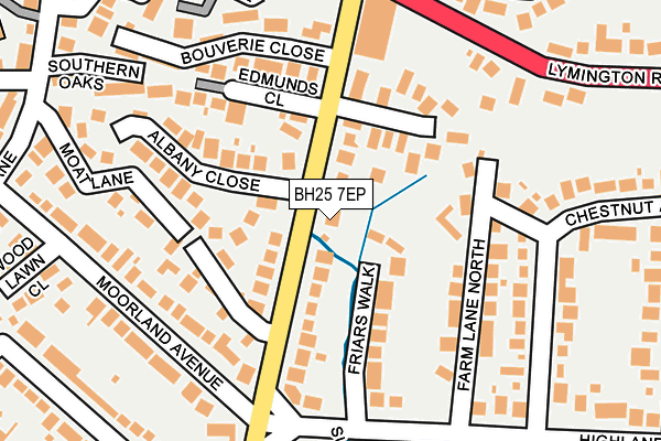 BH25 7EP map - OS OpenMap – Local (Ordnance Survey)