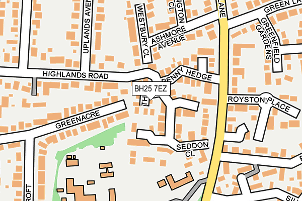 BH25 7EZ map - OS OpenMap – Local (Ordnance Survey)
