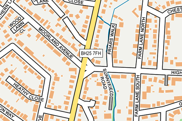 BH25 7FH map - OS OpenMap – Local (Ordnance Survey)