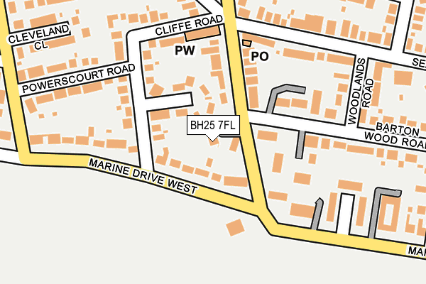 BH25 7FL map - OS OpenMap – Local (Ordnance Survey)