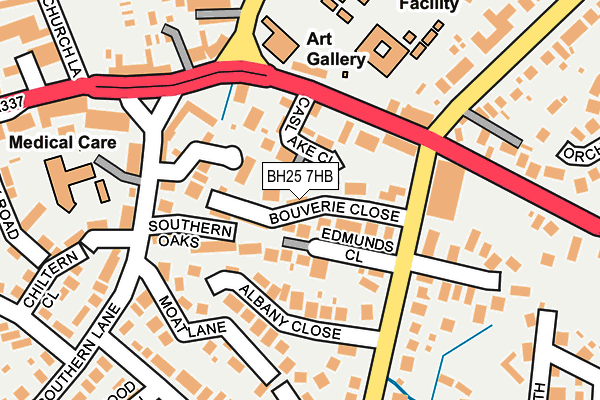 BH25 7HB map - OS OpenMap – Local (Ordnance Survey)