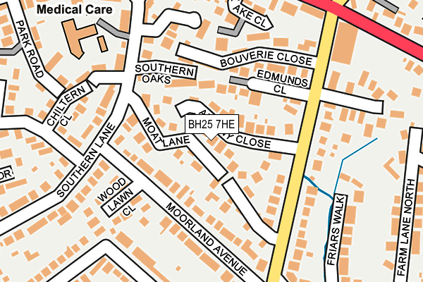 BH25 7HE map - OS OpenMap – Local (Ordnance Survey)