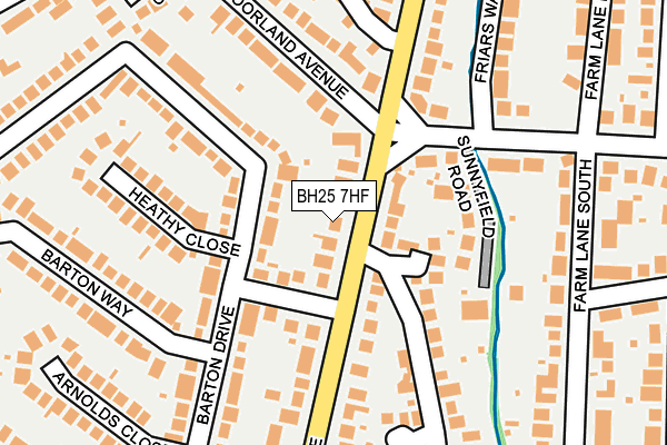 BH25 7HF map - OS OpenMap – Local (Ordnance Survey)