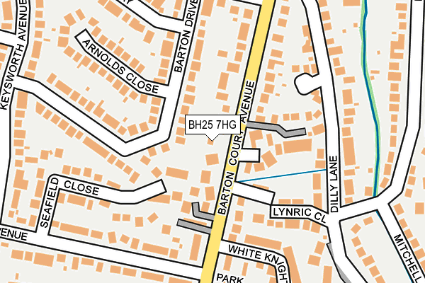 BH25 7HG map - OS OpenMap – Local (Ordnance Survey)