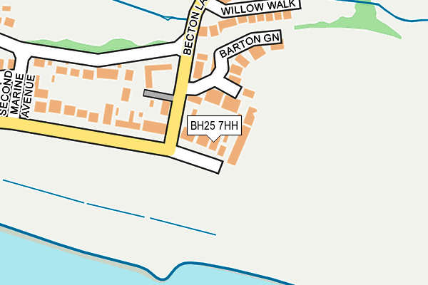 BH25 7HH map - OS OpenMap – Local (Ordnance Survey)