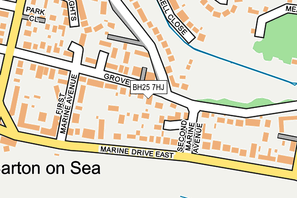BH25 7HJ map - OS OpenMap – Local (Ordnance Survey)