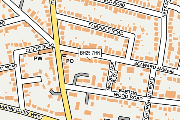 BH25 7HN map - OS OpenMap – Local (Ordnance Survey)