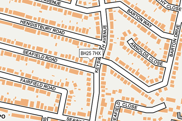 BH25 7HX map - OS OpenMap – Local (Ordnance Survey)