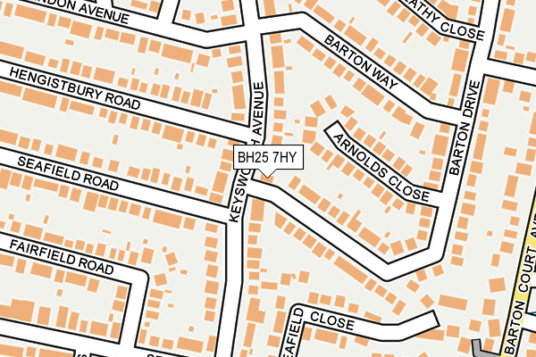BH25 7HY map - OS OpenMap – Local (Ordnance Survey)