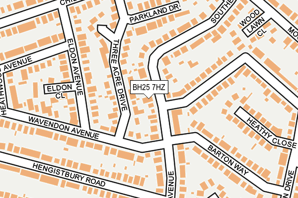 BH25 7HZ map - OS OpenMap – Local (Ordnance Survey)