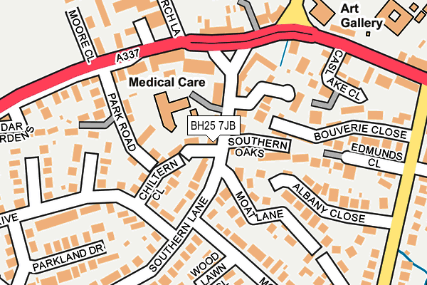 BH25 7JB map - OS OpenMap – Local (Ordnance Survey)