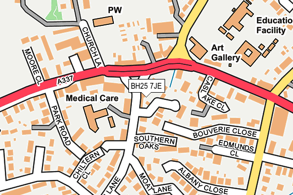 BH25 7JE map - OS OpenMap – Local (Ordnance Survey)
